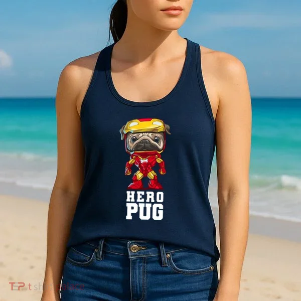 Hero Iron Pug Funny Spoof Women's Tank Top