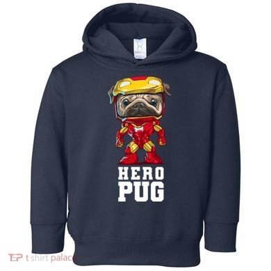 Hero Iron Pug Funny Spoof Toddler Hoodie
