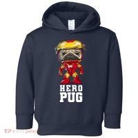 Hero Iron Pug Funny Spoof Toddler Hoodie thumb 0