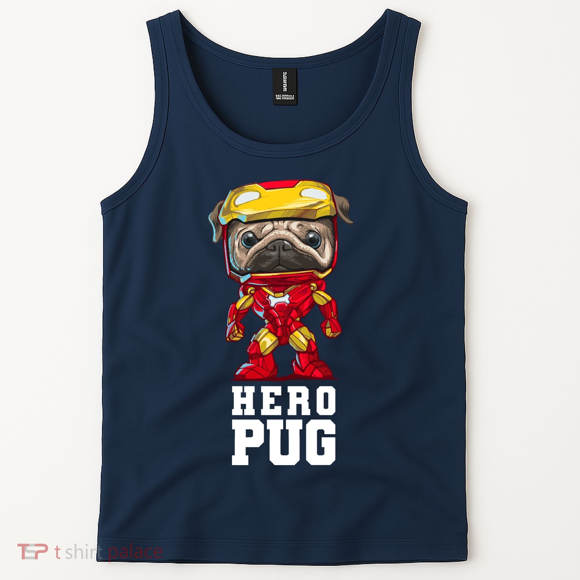 Hero Iron Pug Funny Spoof Tank Top