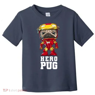Hero Iron Pug Funny Spoof Toddler T-Shirt