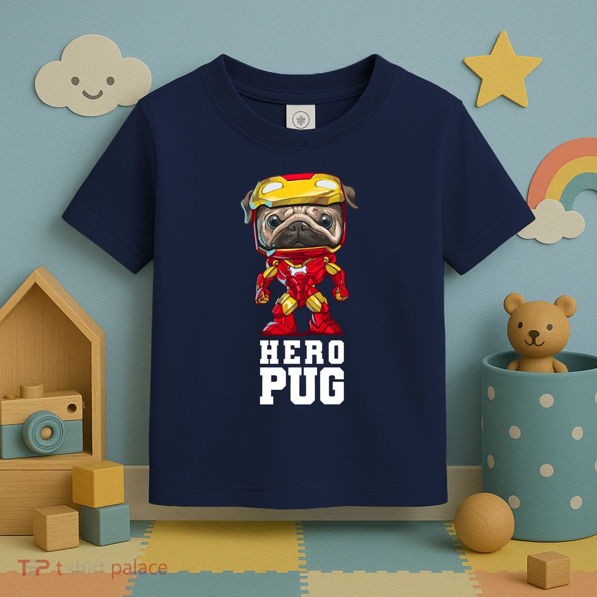 Hero Iron Pug Funny Spoof Toddler T-Shirt