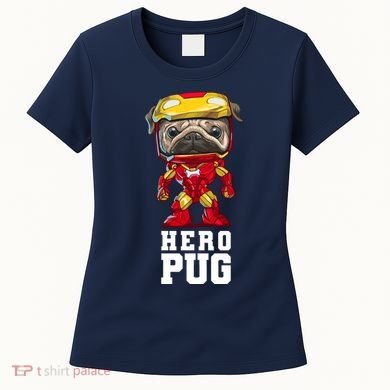 Hero Iron Pug Funny Spoof Women's T-Shirt