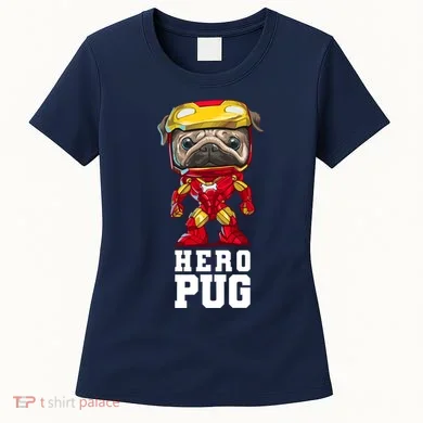 Hero Iron Pug Funny Spoof Women's T-Shirt