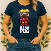 Hero Iron Pug Funny Spoof Women's T-Shirt thumb 2