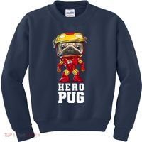 Hero Iron Pug Funny Spoof Kids Sweatshirt thumb 0