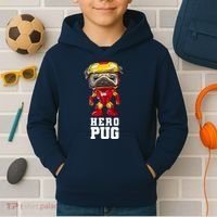 Hero Iron Pug Funny Spoof Kids Hoodie thumb 2