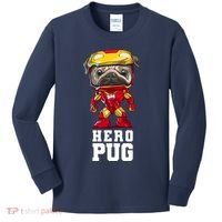 Hero Iron Pug Funny Spoof Kids Long Sleeve Shirt thumb 0