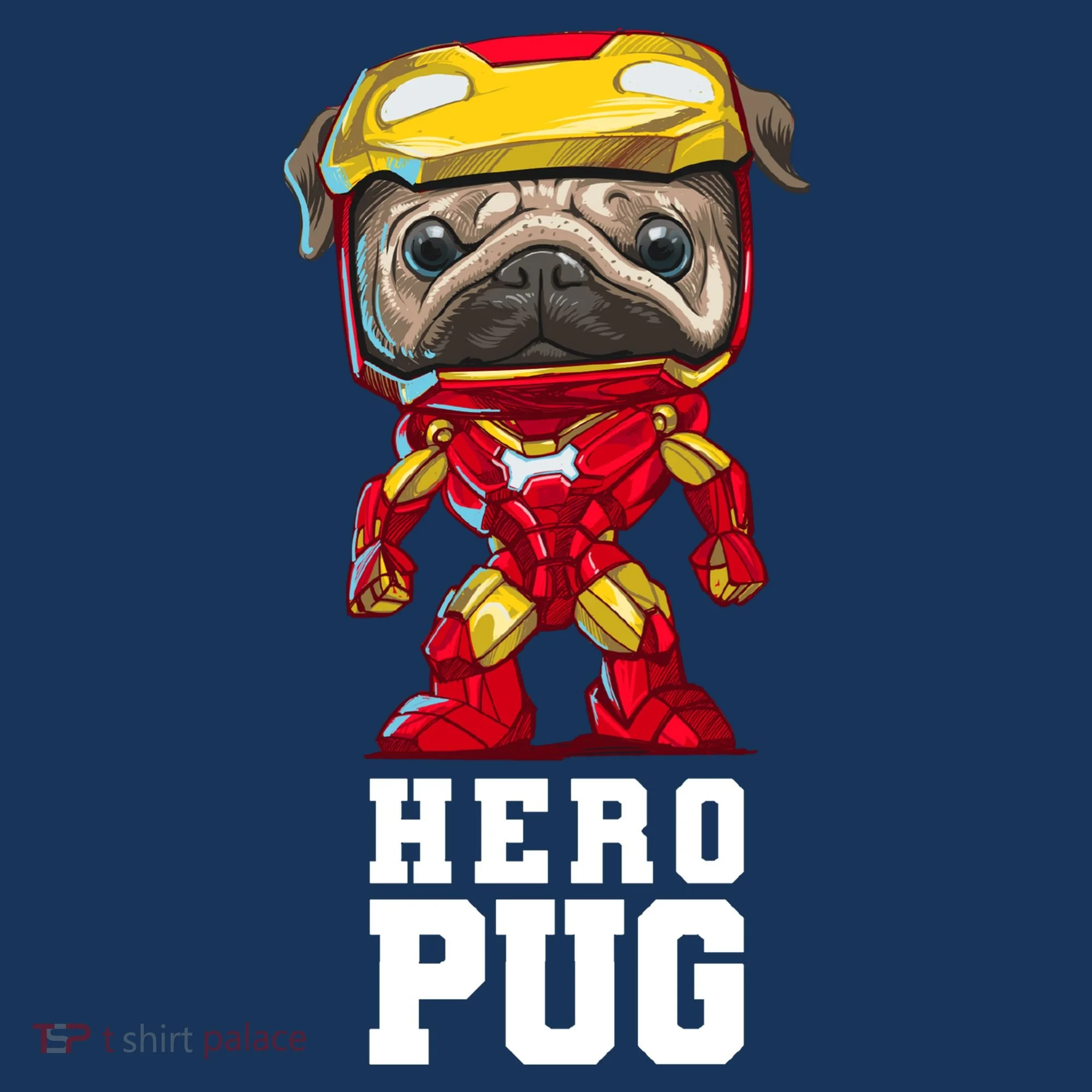 Hero Iron Pug Funny Spoof Kids Long Sleeve Shirt