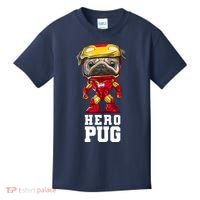 Hero Iron Pug Funny Spoof Kids T-Shirt thumb 0