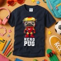Hero Iron Pug Funny Spoof Kids T-Shirt thumb 3