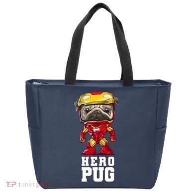 Hero Iron Pug Funny Spoof Tote Bag