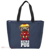 Hero Iron Pug Funny Spoof Tote Bag thumb 0