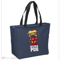 Hero Iron Pug Funny Spoof Tote Bag thumb 2