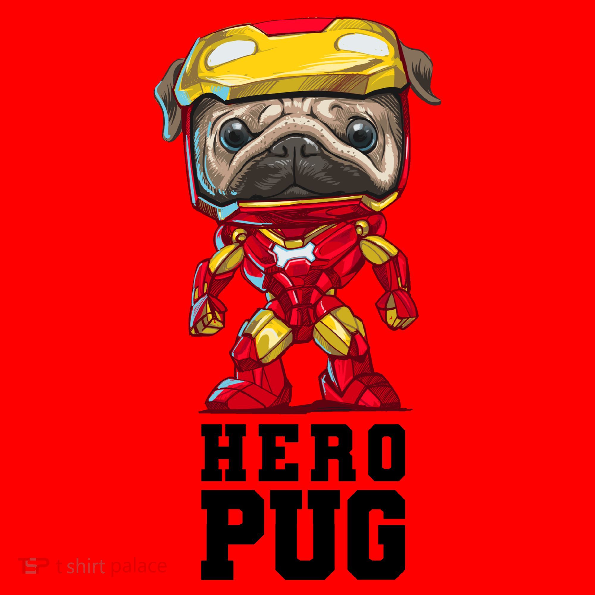 Hero Iron Pug Funny Spoof Santa Hat