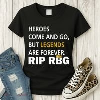 Heroes Come And Go Legends Are Forever RIP RBG Women's T-Shirt thumb 3