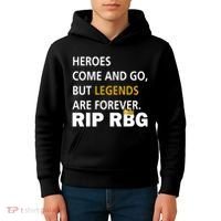 Heroes Come And Go Legends Are Forever RIP RBG Kids Hoodie thumb 4