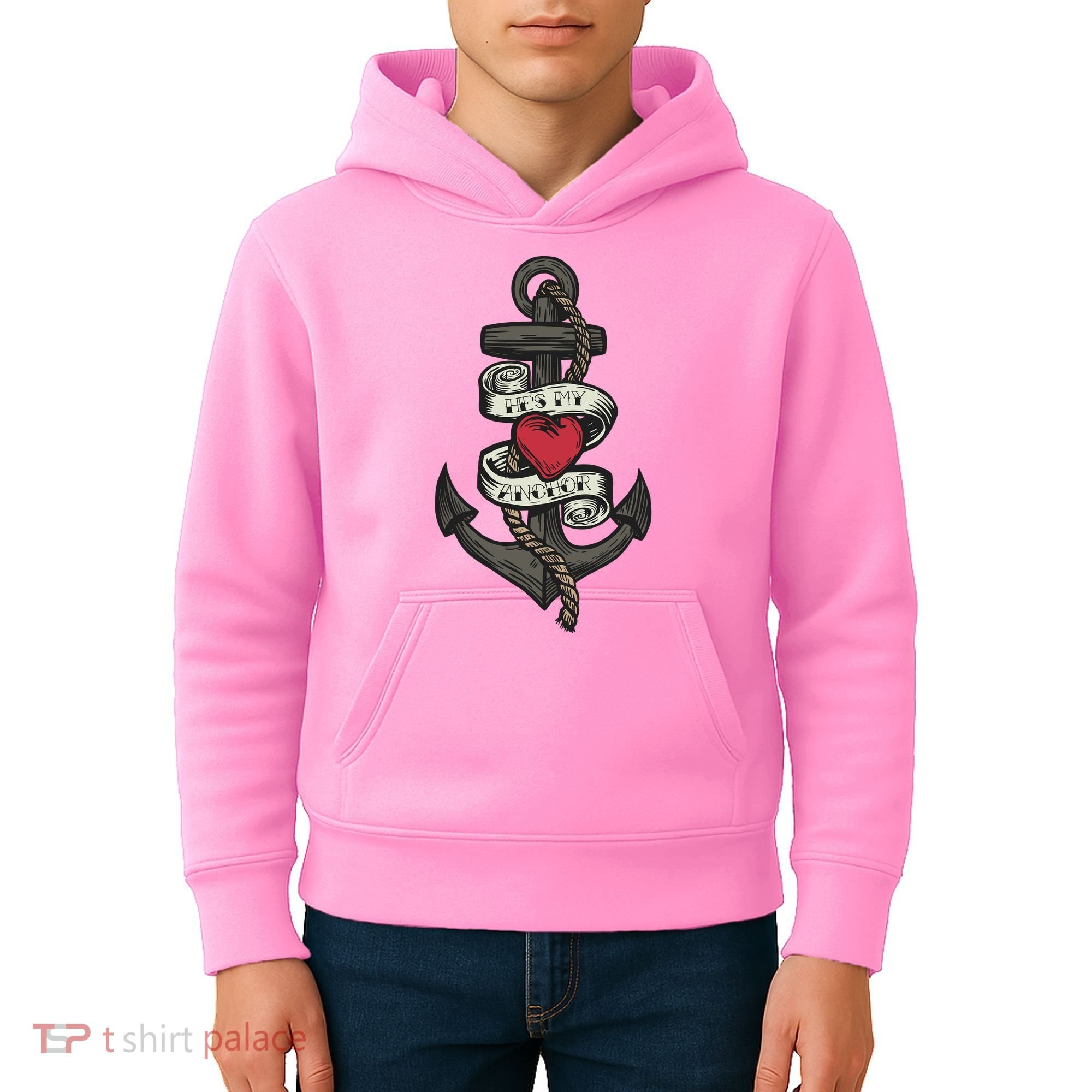 He's My Anchor Kids Hoodie