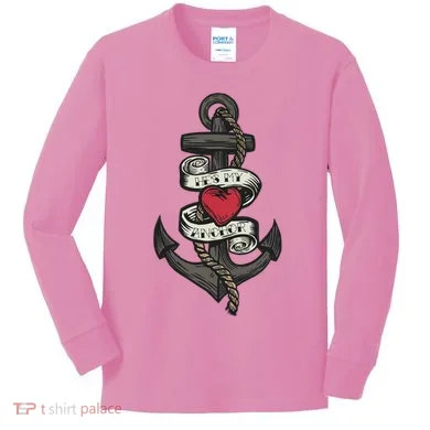 He's My Anchor Kids Long Sleeve Shirt