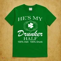 He's My Drunker Half Funny St. Patrick's Day T-Shirt thumb 5