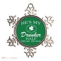 He's My Drunker Half Funny St. Patrick's Day Ornament thumb 0