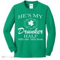 He's My Drunker Half Funny St. Patrick's Day Kids Long Sleeve Shirt thumb 0