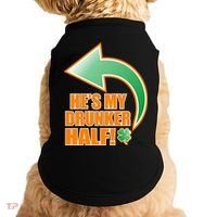 He's My Drunker Half Funny St. Patrick's Day Drinking Doggie Tank thumb 0