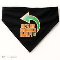 He's My Drunker Half Funny St. Patrick's Day Drinking USA-Made Doggie Bandana thumb 0