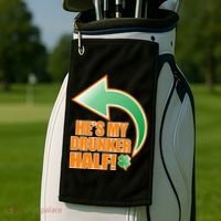 He's My Drunker Half Funny St. Patrick's Day Drinking Golf Towel thumb 2