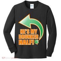 He's My Drunker Half Funny St. Patrick's Day Drinking Kids Long Sleeve Shirt thumb 0