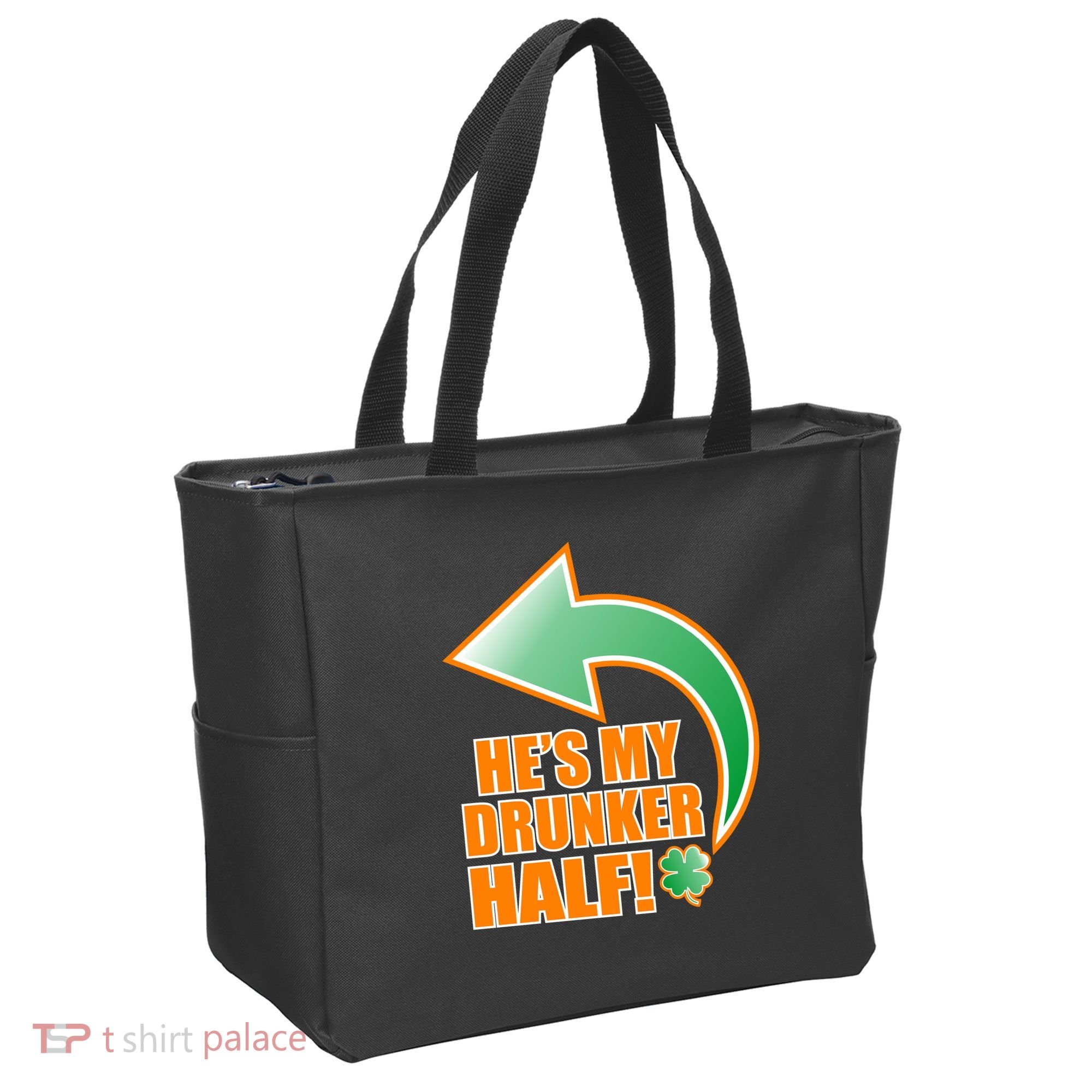He's My Drunker Half Funny St. Patrick's Day Drinking Tote Bag