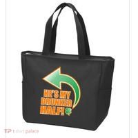 He's My Drunker Half Funny St. Patrick's Day Drinking Tote Bag thumb 3