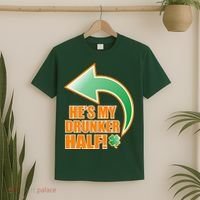 He's My Drunker Half Funny St. Patrick's Day Drinking T-Shirt thumb 2