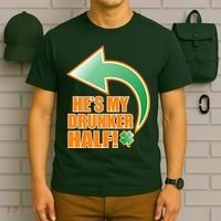 He's My Drunker Half Funny St. Patrick's Day Drinking T-Shirt thumb 6