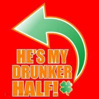 He's My Drunker Half Funny St. Patrick's Day Drinking Santa Hat thumb 1
