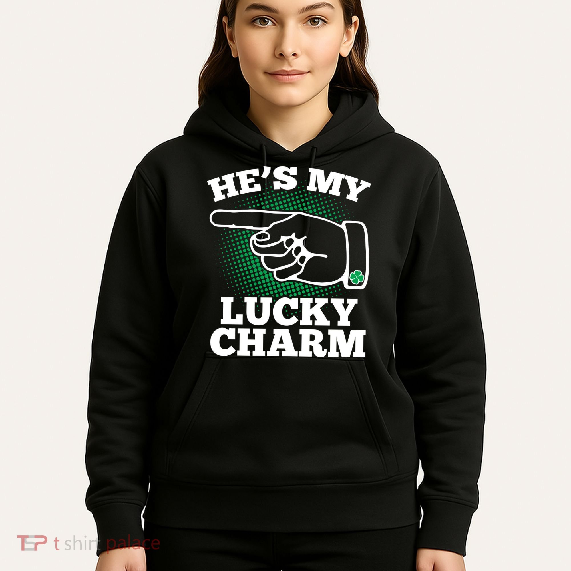 He's My Lucky Charm St Patrick's Day Matching Couples Hoodie