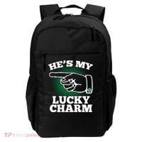 He's My Lucky Charm St Patrick's Day Matching Couples Backpack thumb 0
