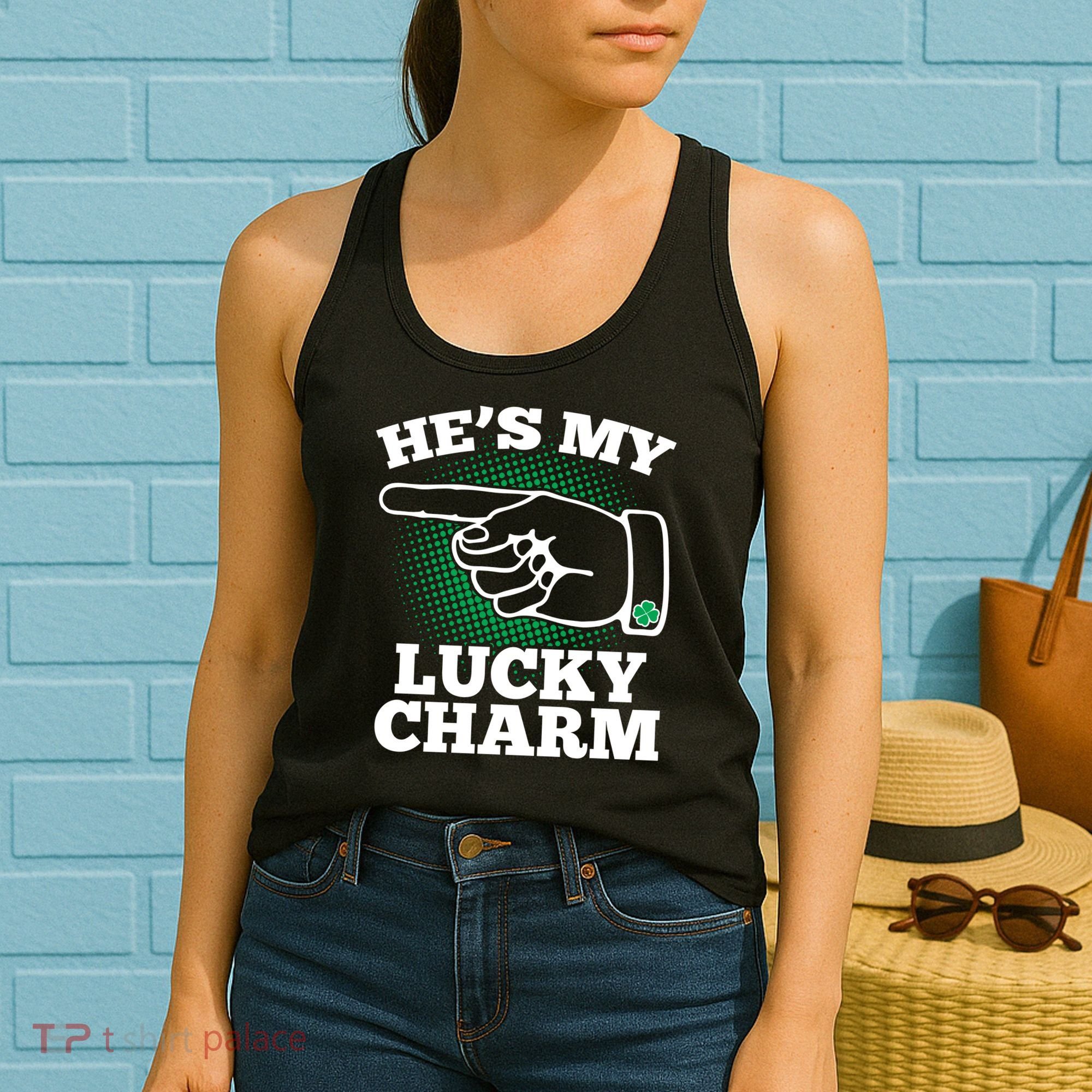 He's My Lucky Charm St Patrick's Day Matching Couples Women's Tank Top