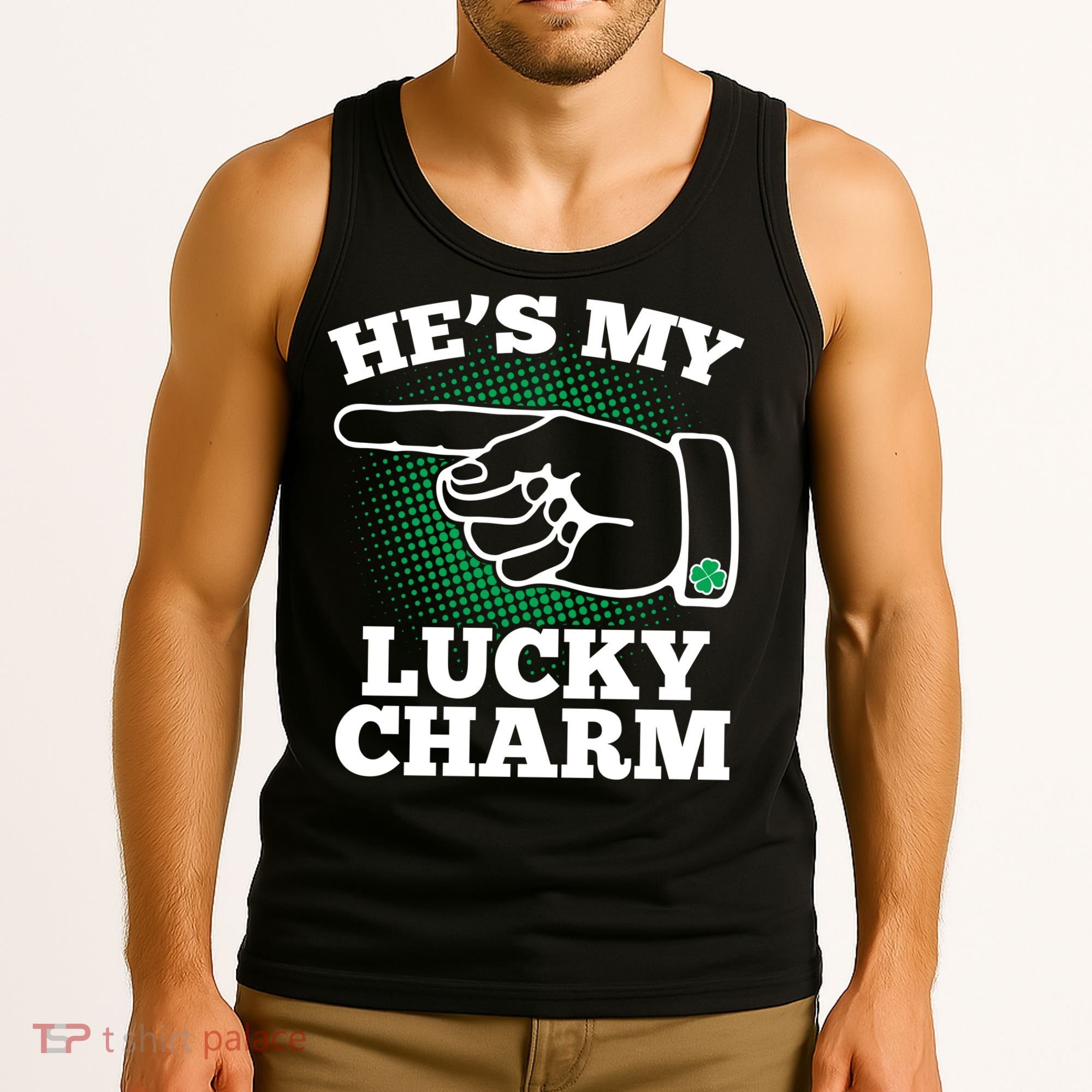 He's My Lucky Charm St Patrick's Day Matching Couples Tank Top