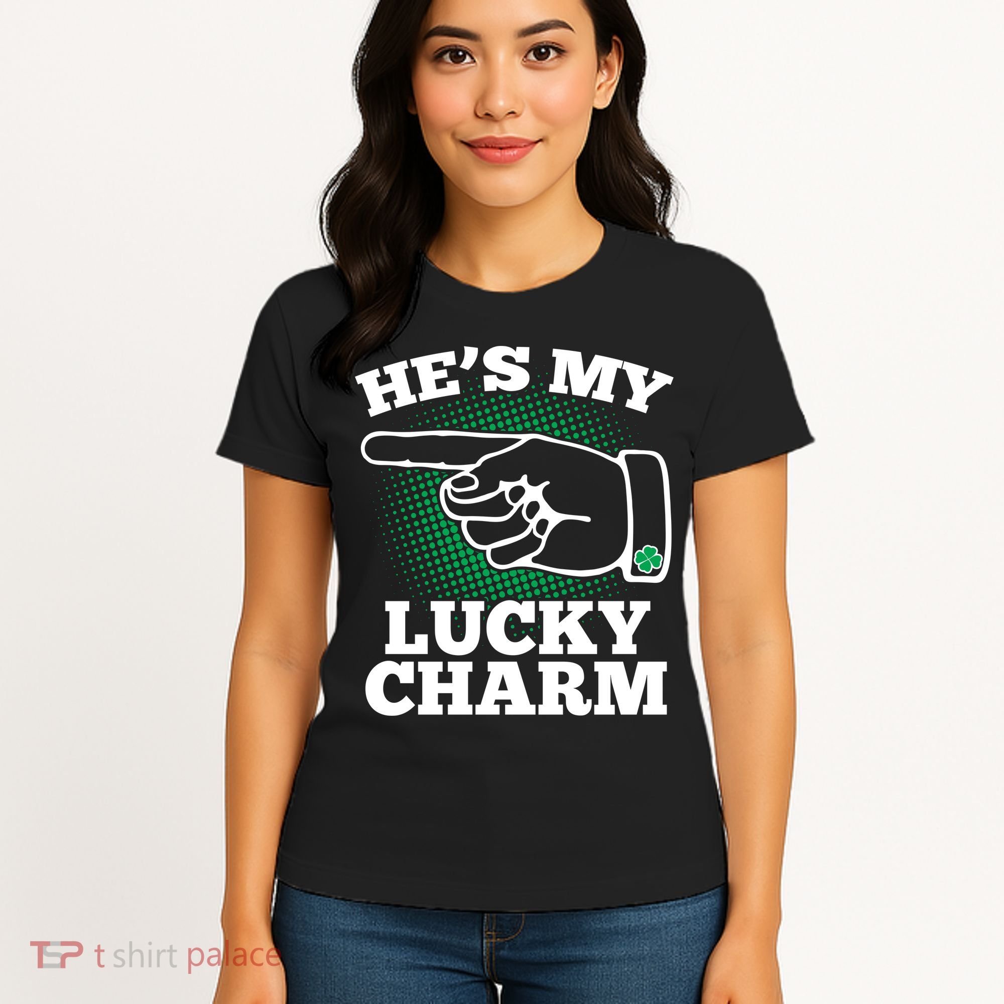 He's My Lucky Charm St Patrick's Day Matching Couples Women's T-Shirt