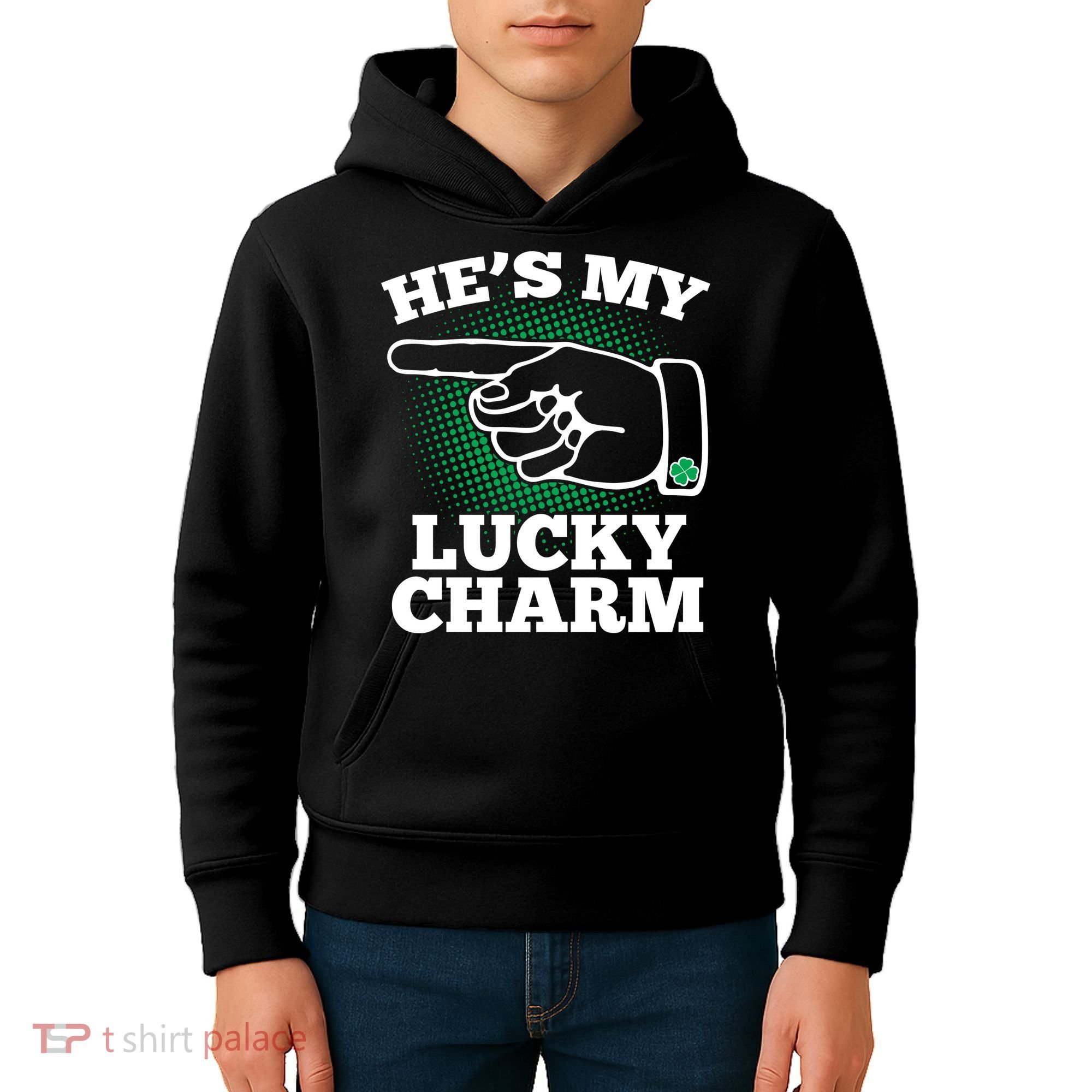 He's My Lucky Charm St Patrick's Day Matching Couples Kids Hoodie