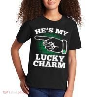 He's My Lucky Charm St Patrick's Day Matching Couples Kids T-Shirt thumb 2