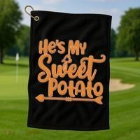 He's My Sweet Potato Golf Towel thumb 1