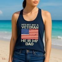 He's Not Just A Veteran Dad He Is My Dad Women's Tank Top thumb 2
