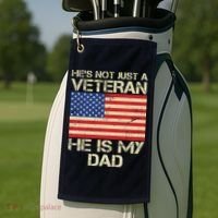 He's Not Just A Veteran Dad He Is My Dad Golf Towel thumb 2