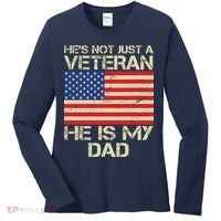 He's Not Just A Veteran Dad He Is My Dad Women's Long Sleeve Shirt thumb 0