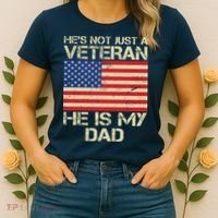 He's Not Just A Veteran Dad He Is My Dad Women's T-Shirt thumb 2