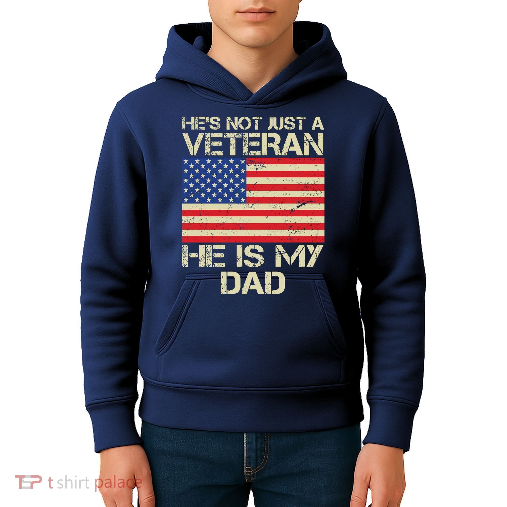 He's Not Just A Veteran Dad He Is My Dad Kids Hoodie
