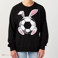 Happy Easter Soccer Bunny Ears Funny Egg Women's Sweatshirt thumb 0