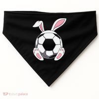 Happy Easter Soccer Bunny Ears Funny Egg USA-Made Doggie Bandana thumb 0